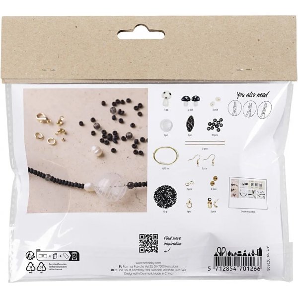 Mini DIY Kit Schmuck, schwarze Harmonie, schwere Halskette