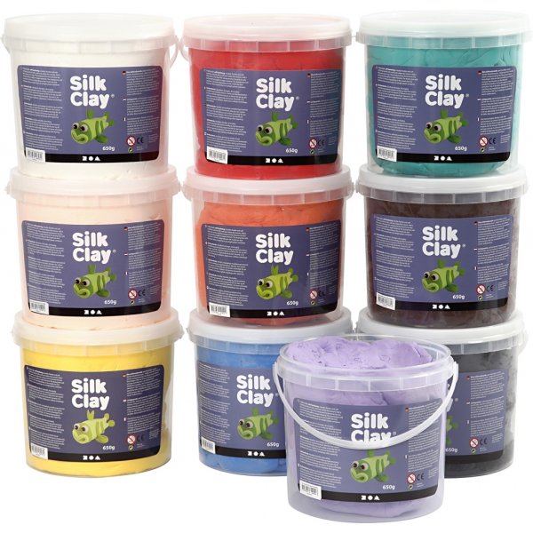 Silk Clay - gemischte Farben - 10 x 650 g