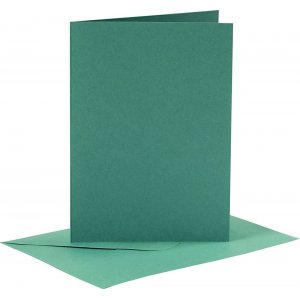 Karten und Umschläge - dunkelgrün - 11,5 x 16,5 cm - 6 Sets Karten und Umschläge - dunkelgrün - 11,5 x 16,5 cm - 6 Sets