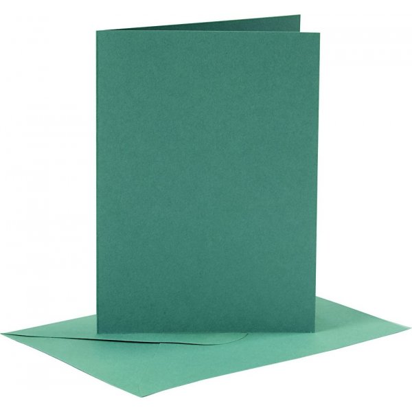 Karten und Umschlge - dunkelgrn - 11,5 x 16,5 cm - 6 Sets