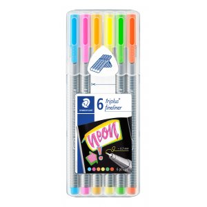 Fineliners Triplus 0,3 mm Neon - 6 Stifte Fineliners Triplus 0,3 mm Neon - 6 Stifte
