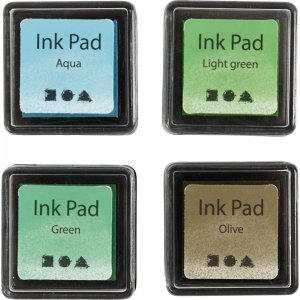 Stempelkissen - Grün - Hellgrün - Oliv - Aqua - 4 Stk Stempelkissen - Grün - Hellgrün - Oliv - Aqua - 4 Stk