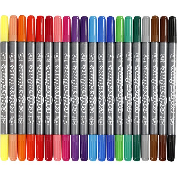 Colortime Doppelmarker - Standardfarben - 20 Stk