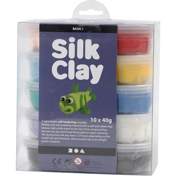 Silk Clay - gemischte Farben - Basic 1 - 10 x 40 g