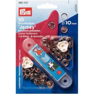 Nieten-Druckknopf JERSEY Messingring silberfarben 10 mm 10 Stk Nieten-Druckknopf JERSEY Messingring silberfarben 10 mm 10 Stk