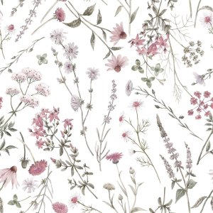Blumen Textilwachstuch 100 rosa Blumen Textilwachstuch 100 rosa