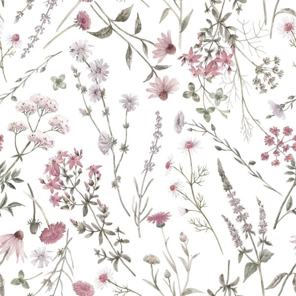 Blumen Textilwachstuch 100 rosa