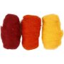 Kardierte Wolle - Gelb/Terrakotta-Harmonie - 3 x 10 g