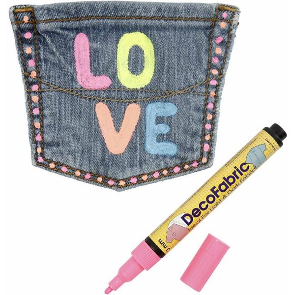 Deko-Textilstifte - 3 mm - Neonfarben - 6 Stk