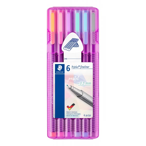 Fineliners Triplus Pastell - 6 Stifte