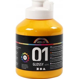 Schulfarbe - Acryl - Gelb - glänzend - 500 ml Schulfarbe - Acryl - Gelb - glänzend - 500 ml
