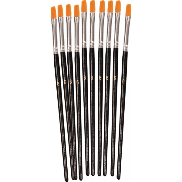 Synthetikpinsel flach Nr. 6 - 10 Stk
