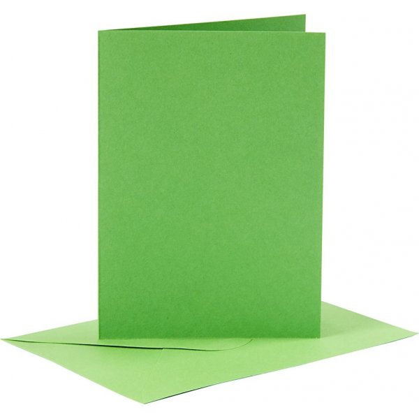 Karten und Umschlge - grn 10,5 x 15 cm - 6 Sets