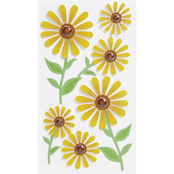 Aufklebermix - Blumen - gelb