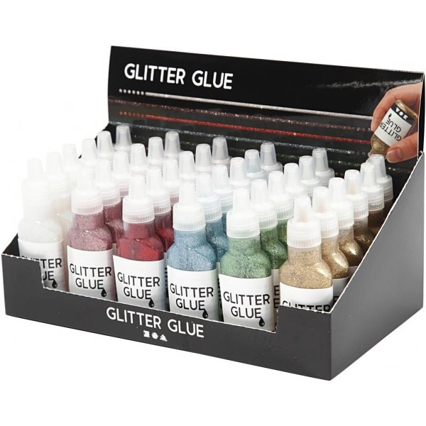 Glitzerkleber - 36 x 25 ml