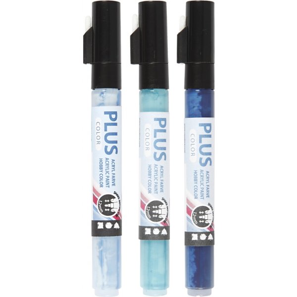 Plus Color Marker - Himmelblau - Marineblau - Trkis - 3 Stk