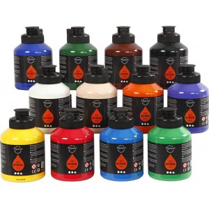 Pigment Art School - Standardfarben - seidenmatt - 12 x 500 ml Pigment Art School - Standardfarben - seidenmatt - 12 x 500 ml