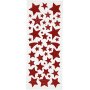 Glitzeraufkleber - Rot - Sterne - 2 Bgen