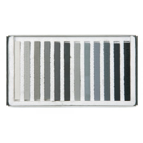 Cretacolor Pastellstifte Graustufen - 12 Buntstifte