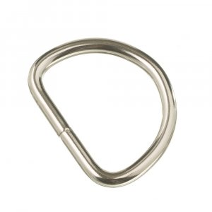 Geschweißter D-Ring 30x22x3,8 mm - vernickelt Geschweißter D-Ring 30x22x3,8 mm - vernickelt