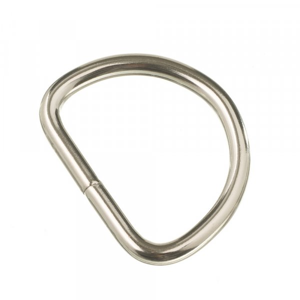 Geschweiter D-Ring 30x22x3,8 mm - vernickelt