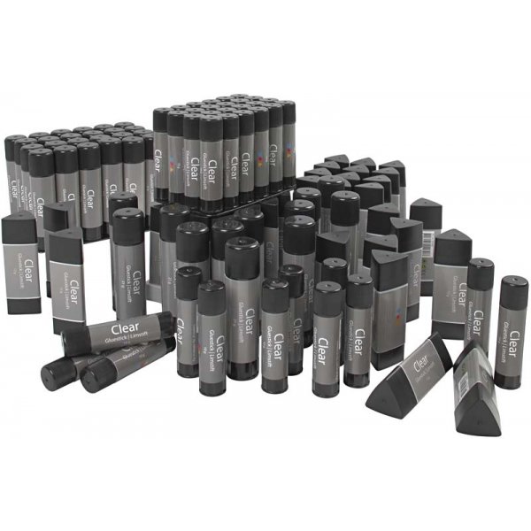 Transparente Klebestifte - verschiedene Gren - 96 Stck