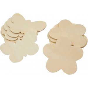 Holzfiguren Schmetterlinge & Blumen - 12 Stk Holzfiguren Schmetterlinge & Blumen - 12 Stk