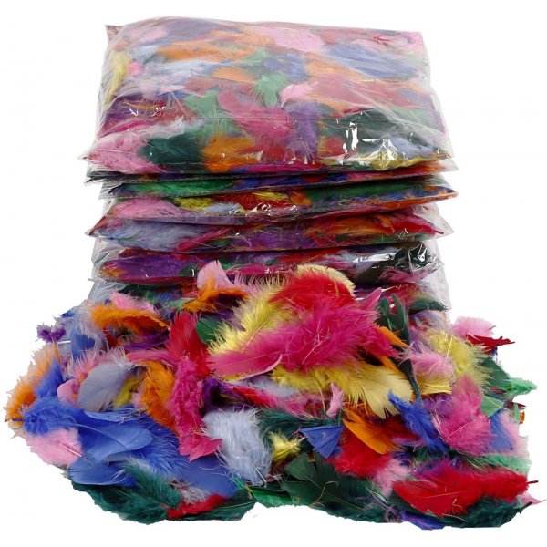 Daunen - gemischte Farben - 10 x 50 g