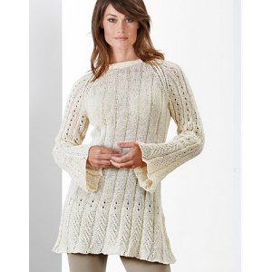 Strickmuster - Spitzenstrick-Tunika mit lockerem Kragen Strickmuster - Spitzenstrick-Tunika mit lockerem Kragen