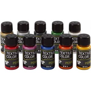 Textilfarbe - Mischfarben - Perlmutt - 10 x 50 ml Textilfarbe - Mischfarben - Perlmutt - 10 x 50 ml