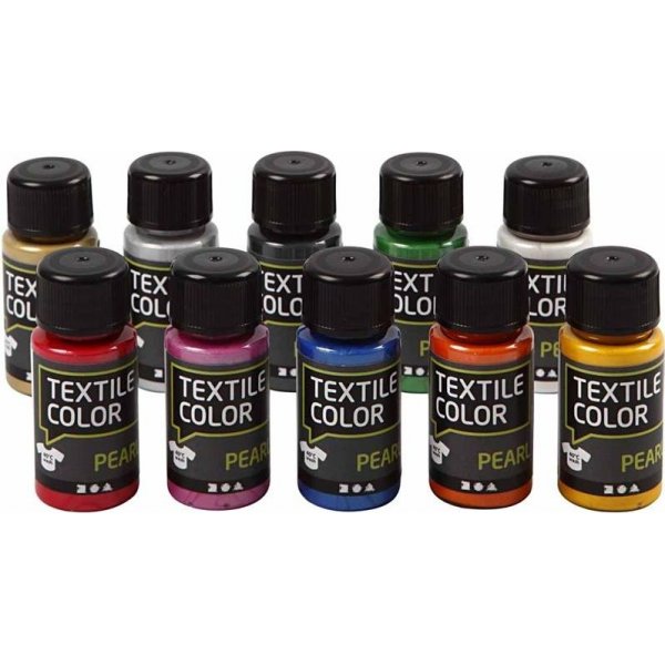 Textilfarbe - Mischfarben - Perlmutt - 10 x 50 ml