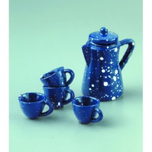 Miniatur 1-2 cm + 5 cm - blau 5 Teile Teeservice Miniatur 1-2 cm + 5 cm - blau 5 Teile Teeservice
