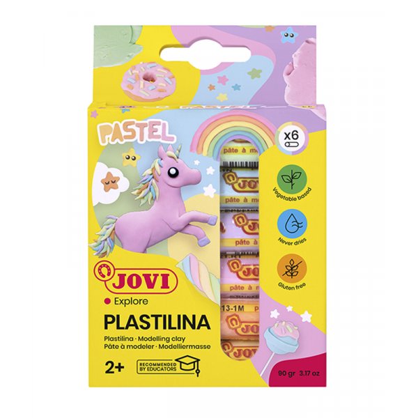 Ton - Jovi Plastilina - 6er-Pack in gemischten Pastellfarben 15 g