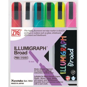 Markierstift ZIG Illumigraph 6mm - 6 Farben Markierstift ZIG Illumigraph 6mm - 6 Farben