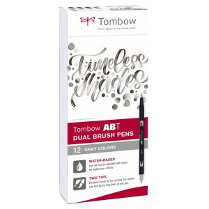 Tombow ABT Dual Brush Pen Graustufen 12er-Packung Tombow ABT Dual Brush Pen Graustufen 12er-Packung