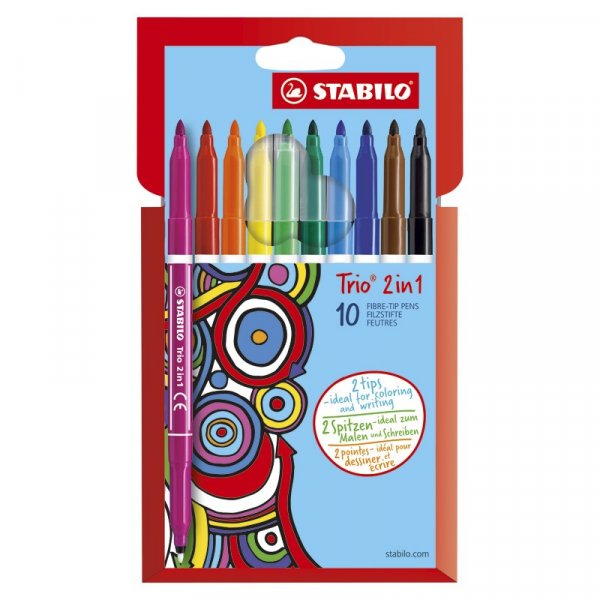 Fasermaler 2-in-1 - 10er-Pack