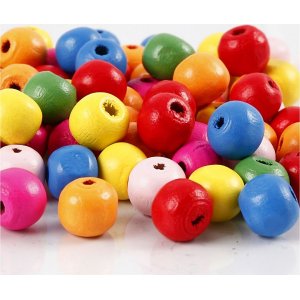 Holzperlen - Ø10 mm - gemischte Farben - 500 g Holzperlen - Ø10 mm - gemischte Farben - 500 g