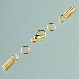 Verschlussvorrichtungen für Lederbänder ø 2 mm - vergoldet (Federmontage) Verschlussvorrichtungen für Lederbänder ø 2 mm - vergoldet (Federmontage)