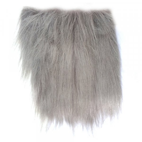 Plsch mit langen Haaren 20x35 cm - grau