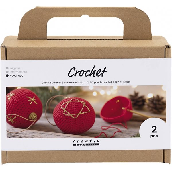 DIY Kit Häkeln - rot - Christbaumkugeln DIY Kit Häkeln - rot - Christbaumkugeln