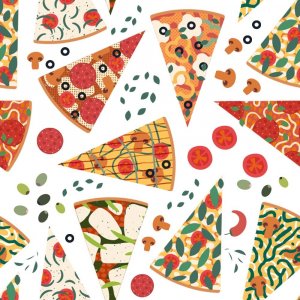 Gemusterter Jersey 150 cm - Pizzaweiß Gemusterter Jersey 150 cm - Pizzaweiß