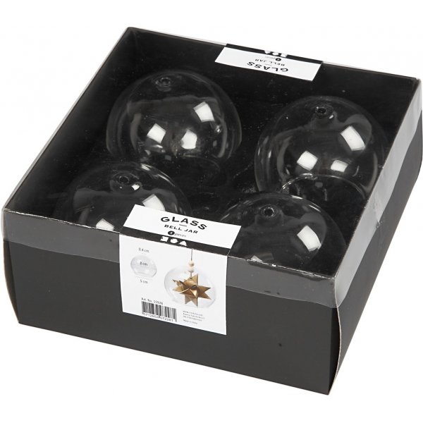 Kugelfrmiger Glasbecher - transparent - 4 Stk