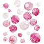 Harmony facettierte Kunststoffperlen - gemischt - rosa - 45 g