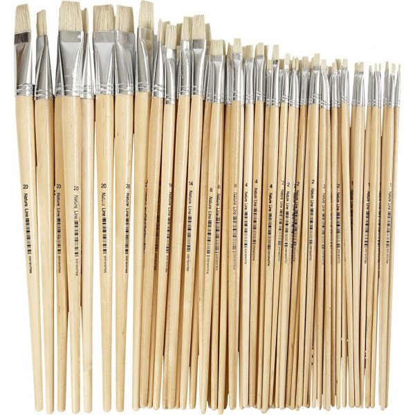 Natur Line Pinsel - Nr. 1+2+4+8+14+20 - Teller - 64 Stk