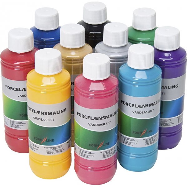 Porzellanfarbe - Mischfarben - 10 x 250 ml
