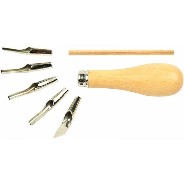 Werkzeuge für den Linoldruck - 5 Blatt Werkzeuge für den Linoldruck - 5 Blatt