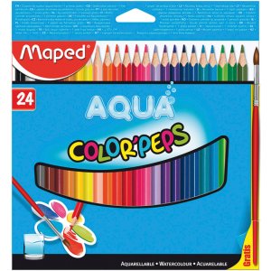 Farbstiftset - Maped - Color'peps Aqua 24 Stifte + Pinsel Farbstiftset - Maped - Color'peps Aqua 24 Stifte + Pinsel