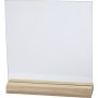 Glasplatte mit Holzsockel - 15,5 x 15,5 cm - 10 Sets