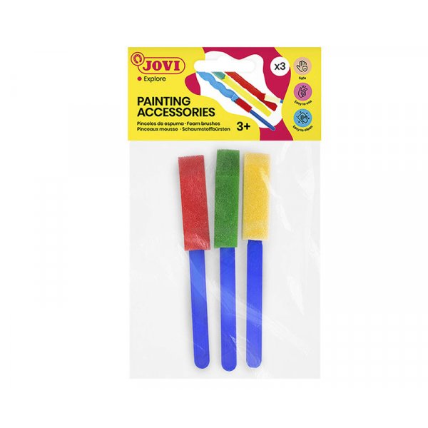 Die Schaumstoffbrste - Jovi - 3 schmale, flache Schaumstoffbrsten