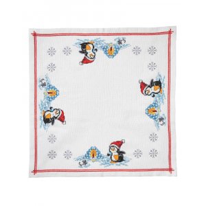 Stickset Canvas - Pinguin mit Weihnachtsmütze Stickset Canvas - Pinguin mit Weihnachtsmütze